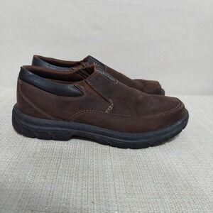 Skechers Segment The Search Brown Leather Slip-On Comfort Shoes Men's Size 8.5‎